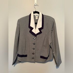 Vintage GEMINI II Two-Tone Blazer with Contrast Collar - Size XL 16/36